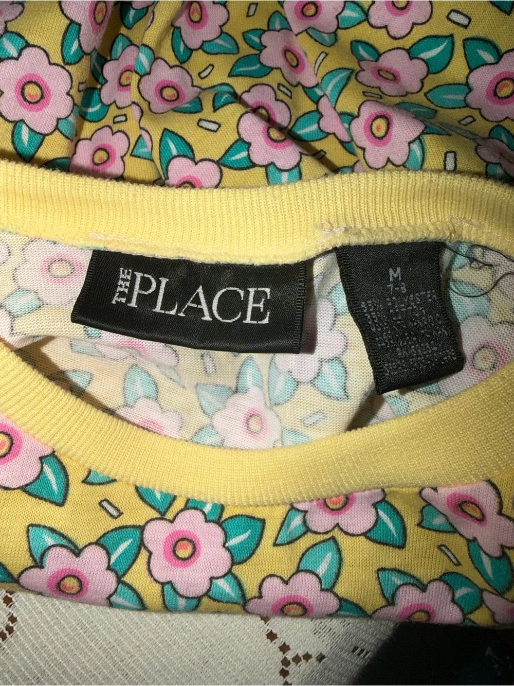 Vintage children’s place Y2K yellow floral peplum top m 7-8 vintage